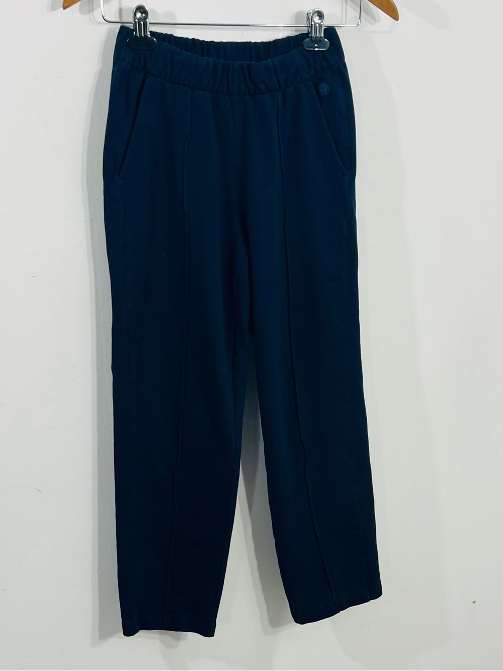 T By Talbots Navy Blue Pull On Elastic Stretch Waist Slash Pockets Mid Rise Sz P - Picture 2 of 6